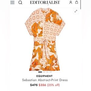 Equipment Sebastian Abstract Print Dress Size Small MSRP $524
